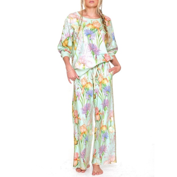 Aratta Iris Sweatshirt • Reg $146 NWT • Hand Beaded • Floral • Butterfly - Picture 2 of 5